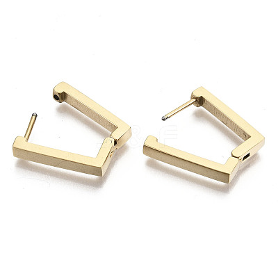 304 Stainless Steel Huggie Hoop Earrings STAS-R115-21G-1