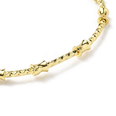 Rack Plating Brass Drum Beaded Open Cuff Bangle for Women BJEW-E073-07G-1