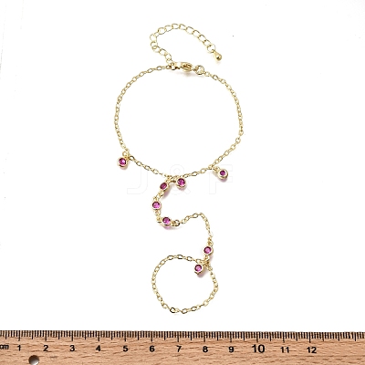 Brass Micro Pave Cubic Zirconia Mittens Bracelets BJEW-C156-01G-02-1