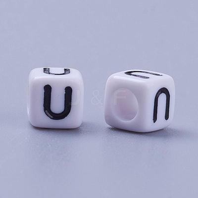 Acrylic Horizontal Hole Letter Beads PL37C9308-U-1