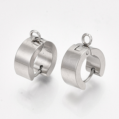 Tarnish Resistant 201 Stainless Steel Hoop Earring Findings X-STAS-S079-79-1
