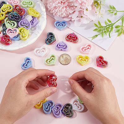 48Pcs 8 Colors Opaque Acrylic Beads OACR-SC0001-87-1
