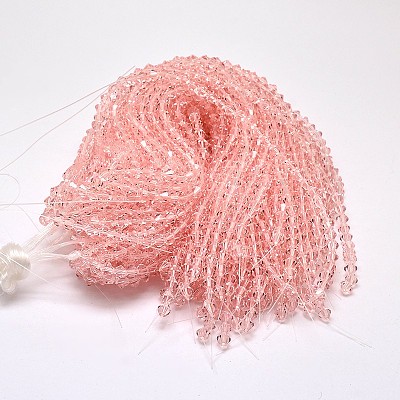 Imitate Austrian Crystal Bicone Glass Beads Strands GLAA-F029-4x4mm-15-1