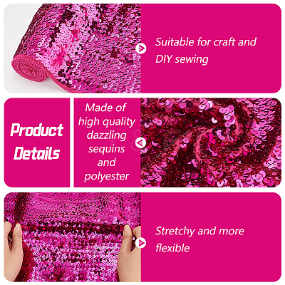 Polyester & PET Reversible Sequin Fabric DIY-WH0453-78A-1