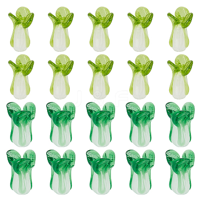 40Pcs 2 Colors Handmade Lampwork Beads LAMP-SC0001-29-1