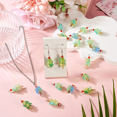 20Pcs 4 Styles Glass Ice Cream Pendants PALLOY-TAC0242-02-1