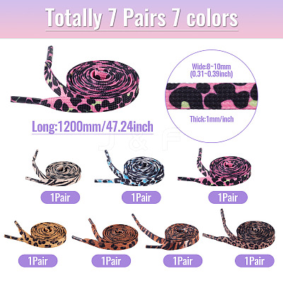 7 Pairs 7 Colors Polyester Cord Shoelace FIND-TA0009-65-1