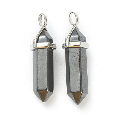 Synthetic Non-magnetic Hematite Pointed Pendants G-M378-01P-A16-1