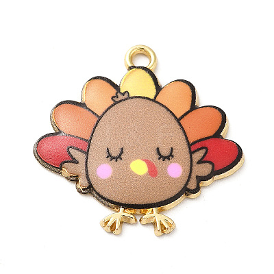 Cute Printed Alloy Pendants ENAM-L040-002A-1