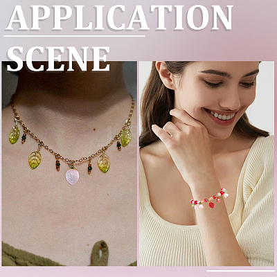 40Pcs 2 Colors Transparent Glass Pendants GLAA-SC0002-93-1