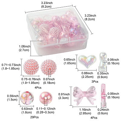 40Pcs 10 Styles Acrylic Beads MACR-FS0001-67-1