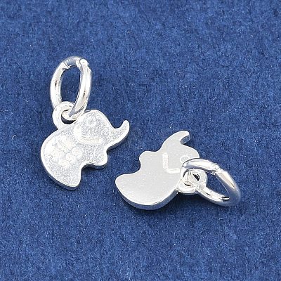 Fine Silver Elephant Charms STER-A049-02S-1