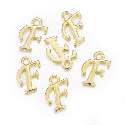 Golden Plated Alloy Letter Pendants PALLOY-J718-01G-F-1