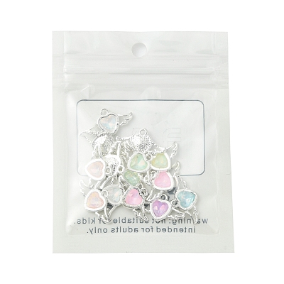 14Pcs 7 Colors Rack Plating Alloy Rhinestones Pendants FIND-FS0003-19-1