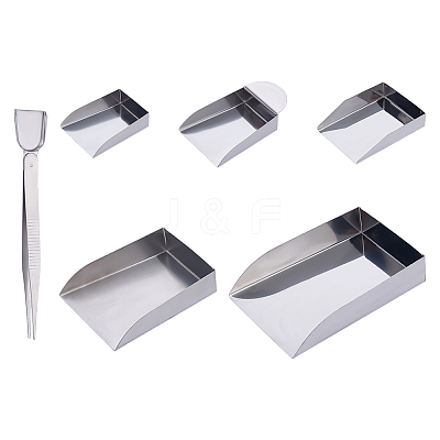 5Pcs 5 Styles Stainless Steel Bead Shovels TOOL-FG0001-43-1