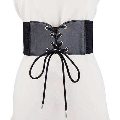 1Pc Imitation Leather Stretch Knot Waist Belts for Women AJEW-CL0002-91B-1