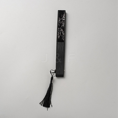 Bamboo & Silk Folding Fan AJEW-WH20018-66C-1