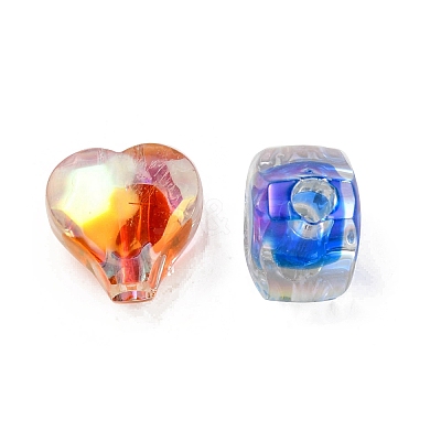 UV Plating Rainbow Iridescent Acrylic Beads OACR-F004-05-1
