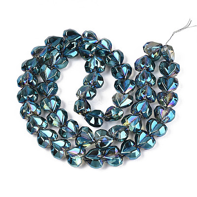 Electroplate Transparent Glass Beads Strands EGLA-B012-AB18-1