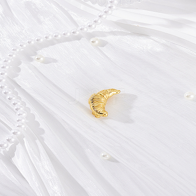 1Pc Alloy Croissant Brooch Pin JEWB-LP0005-14G-1