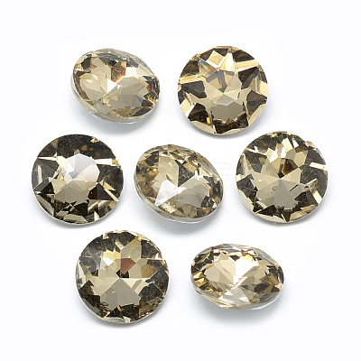 Pointed Back Glass Rhinestone Cabochons RGLA-T029-10mm-08-1