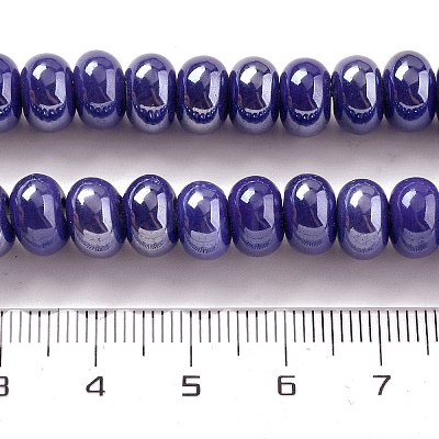 Glazed Porcelain Rondelle Beads PORC-Q001-01E-1