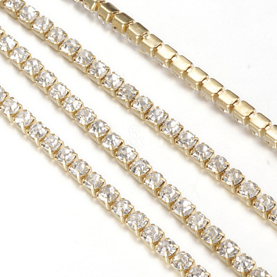 Brass Rhinestone Strass Chains CHC-T001-SS8-01C-1