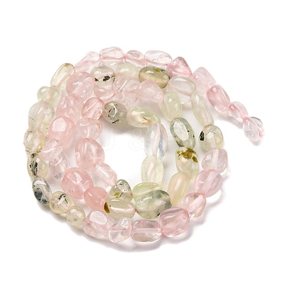 Natural Prehnite & Rose Quartz Beads Strands G-L610-B09-01-1