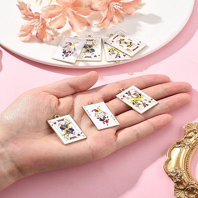 8Pcs 4 Styles Rack Plating Alloy Enamel Pendants ENAM-FS0002-73-1