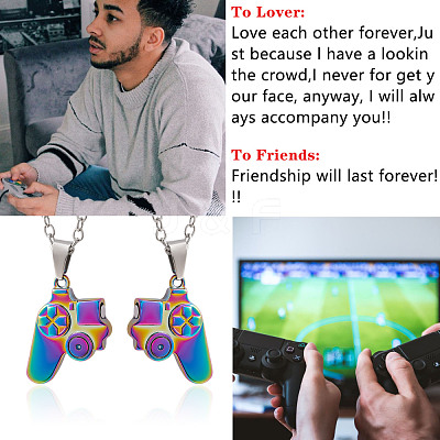 Magnetic Game Controller Pendant Matching Necklaces Set JN1013A-1