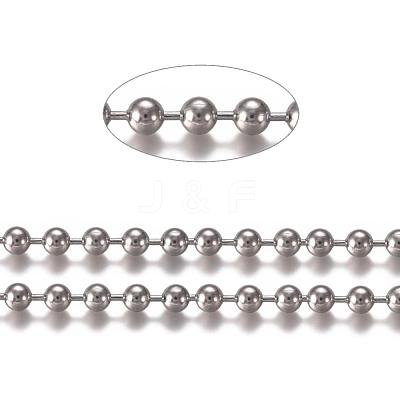 Non-Tarnish 304 Stainless Steel Ball Chains CHS-E021-13L-P-1