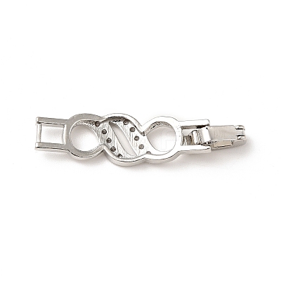 Rack Plating Brass Micro Pave Clear Cubic Zirconia Watch Band Clasps LS-ZIRC-H125-22P-1