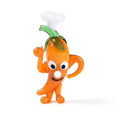 Handmade Lampwork Cartoon Pepper Chef Display Decorations LAMP-T025-13D-1