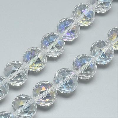 Electroplate Glass Bead Strands EGLA-S137-16mm-08-1