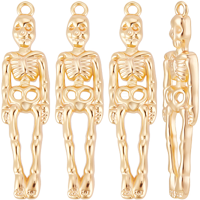 10Pcs Halloween Themed Brass Pendants KK-BBC0015-68C-1