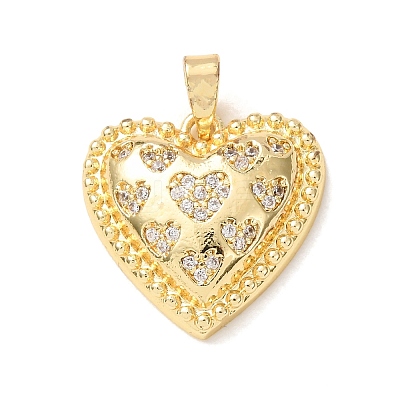 Valentine's Day Brass Micro Pave Cubic Zirconia Pendants CU-H001-02J-G-1
