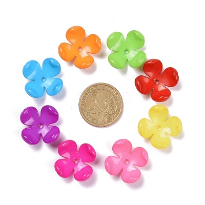 Opaque Acrylic Flower Bead Caps SACR-Q099-M19-1