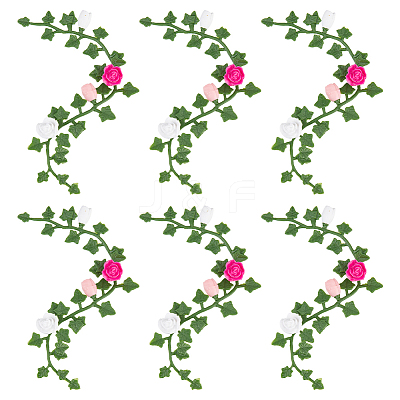 6Pcs PVC Artificial Flower Rattan DIY-PH0033-59-1