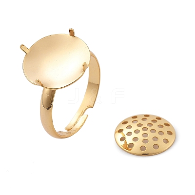 Brass Adjustable Ring Findings KK-K382-15B-G-1