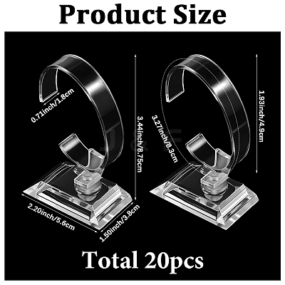 C Shaped ABS Plastic Single Bracelet Display Stands BDIS-WH20001-03B-1