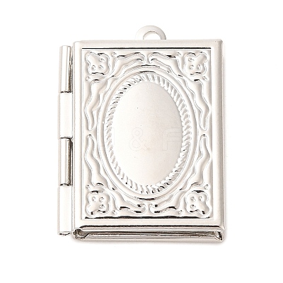 Rack Plating Brass Locket Pendants KK-F090-04P-1