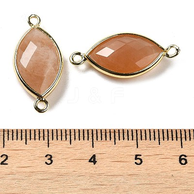 Natural Sunstone Faceted Connector Charms G-K347-03G-01-1