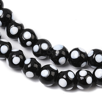 Handmade Lampwork Beads LAMP-D002-8mm-01J-1