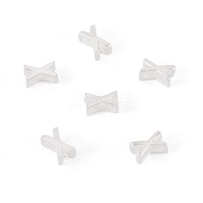 6Pcs 925 Sterling Silver Hollow Initial Beads STER-TA0001-53X-1