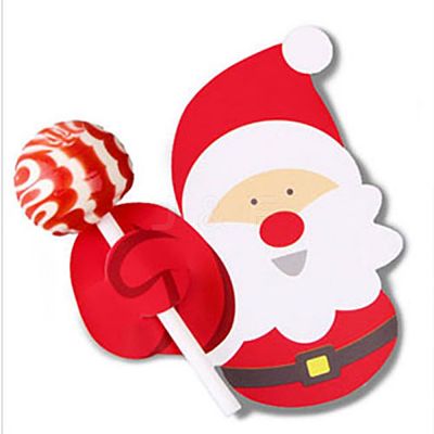 Christmas Theme Santa Claus Shape Paper Candy Lollipops Cards CDIS-I003-03-1