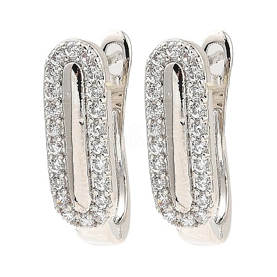 Brass Micro Pave Cubic Zirconia Hoop Earrings EJEW-D078-10P-1