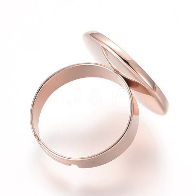 Adjustable 201 Stainless Steel Finger Rings Components STAS-G187-01RG-18mm-1