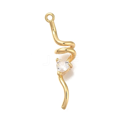Brass Micro Pave Cubic Zirconia Pendants KK-M301-14G-1