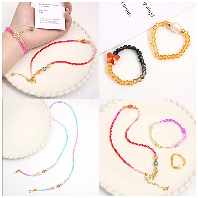 10 Strands Transparent Gradient Color Glass Beads Strands GLAA-CJ0002-09C-1