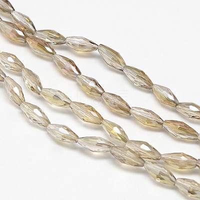 Electroplate Crystal Glass Rice Beads Strands EGLA-F042-A11-1